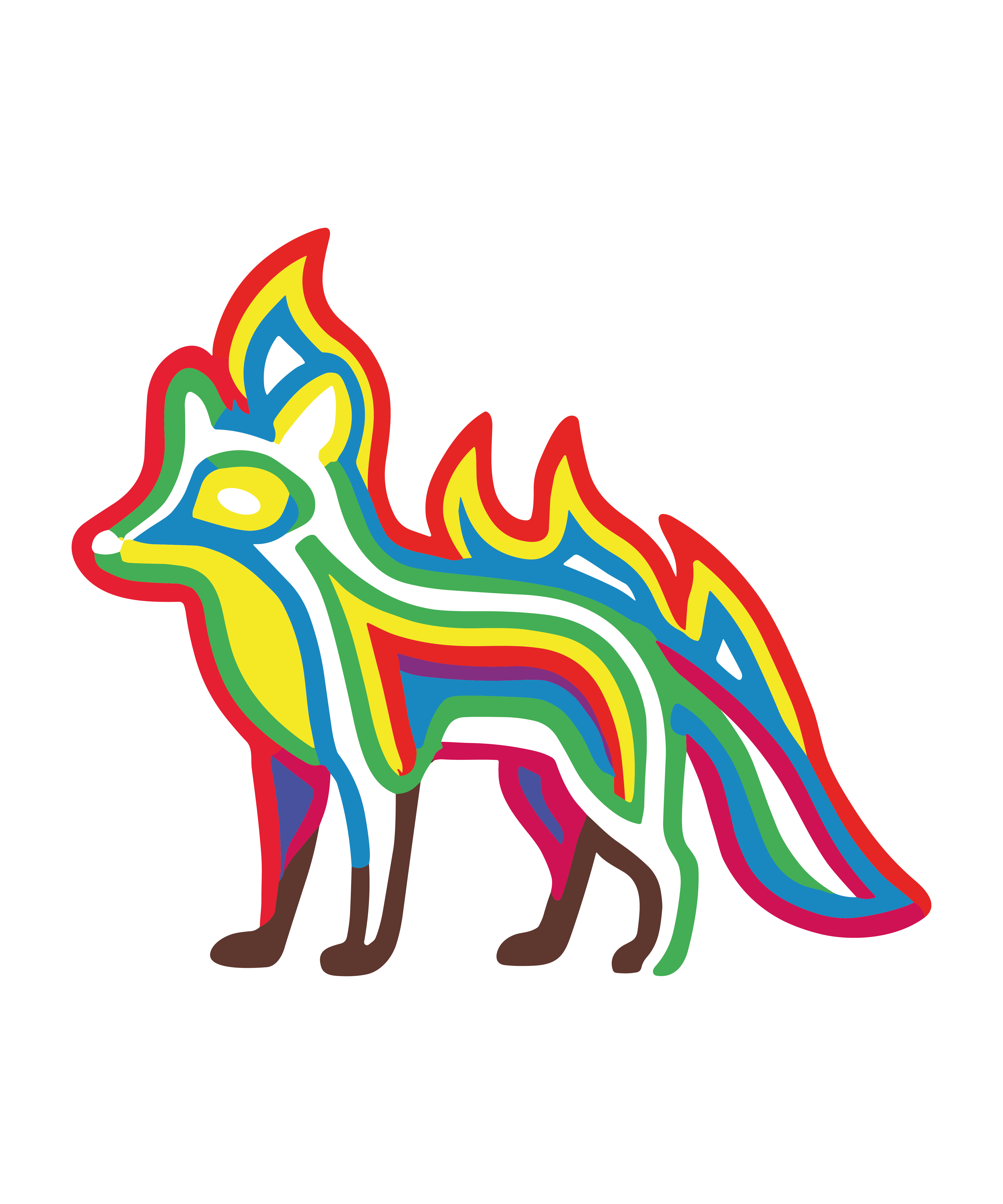 Rainbow Howling Wolf