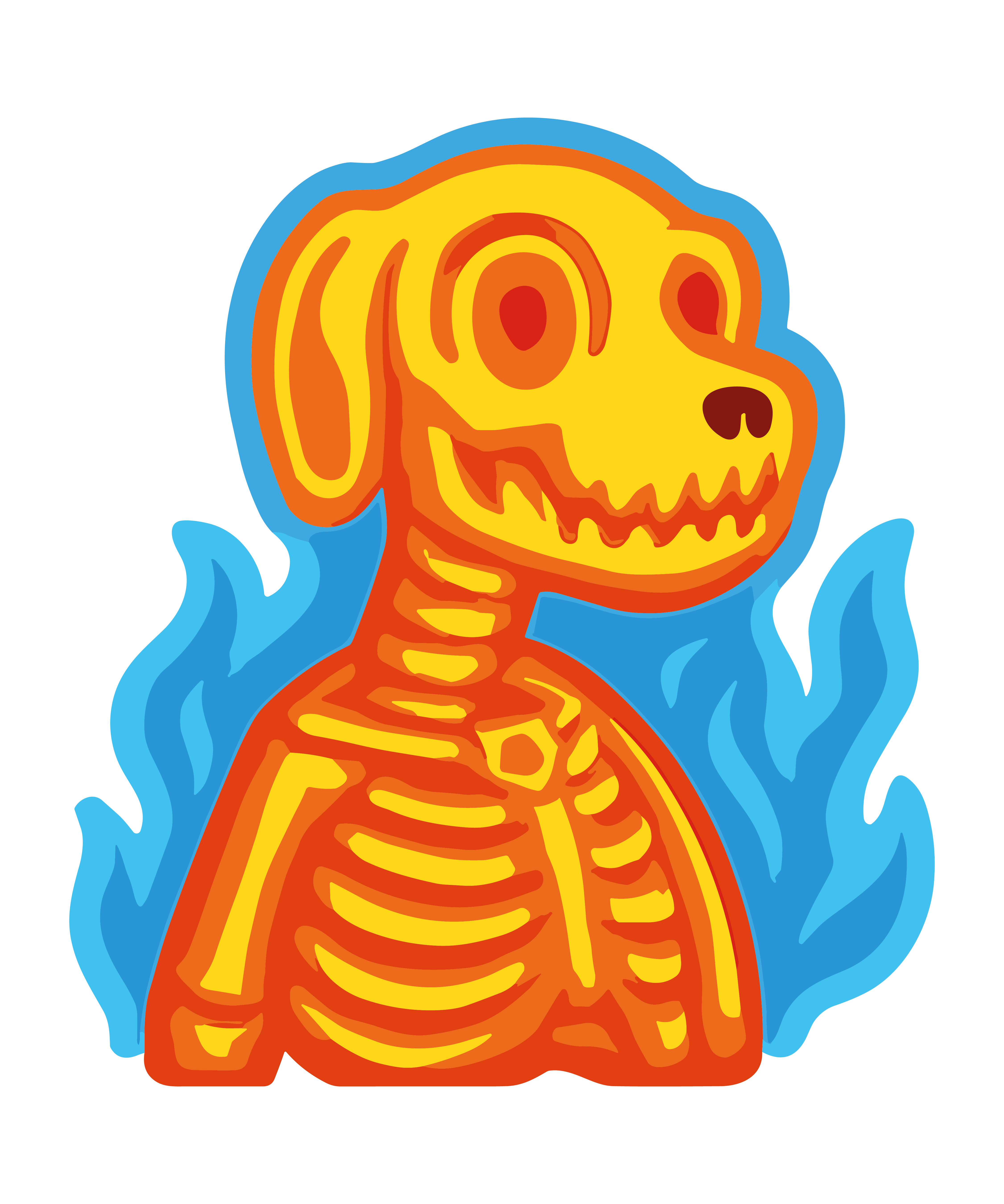 Flaming Skeleton Dog