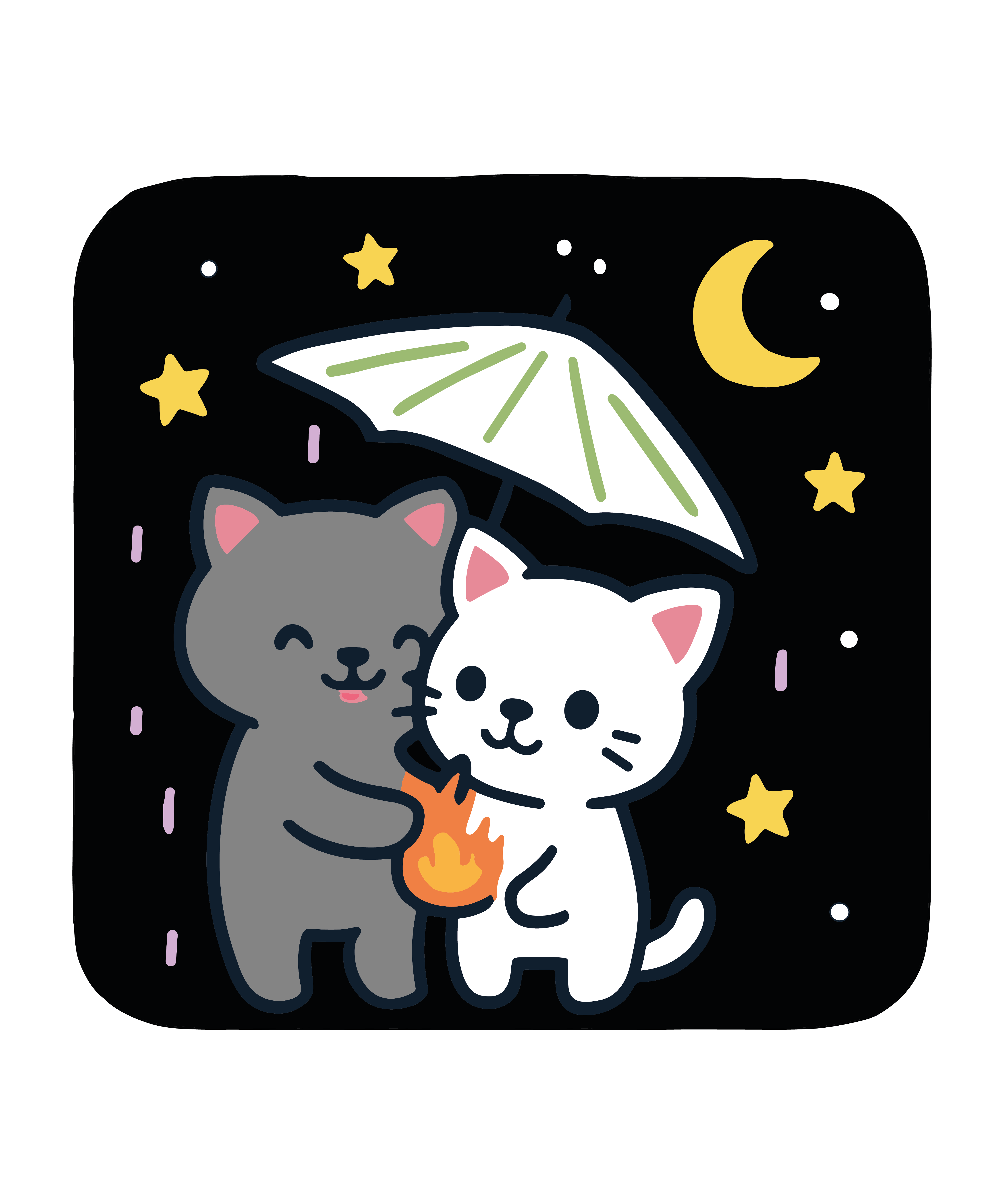 Kawaii Night Cats